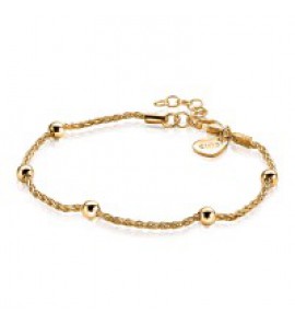 ZINZI zilver armband popcorn met bolletjes geel - 3142513