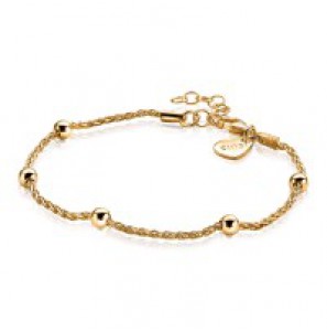 ZINZI zilver armband popcorn met bolletjes geel - 3142513