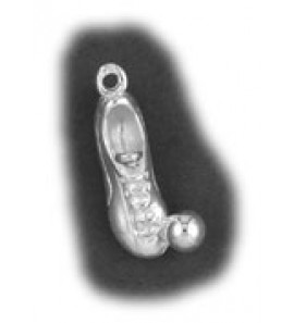 Zilver hanger/bedel voetbalschoen met bal - 3142552