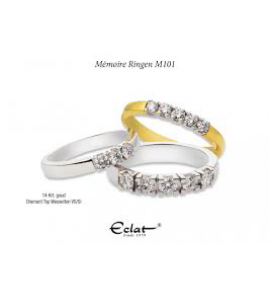 Eclat memoire ring wit 1x 0.05 crt vs/si - 3142843