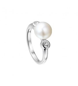 Zilveren ring zoetwaterparel met zirconia's - 3142926