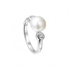 Zilveren ring zoetwaterparel met zirconia's - 3142926