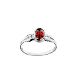 Zilver kinderring lieveheersbeestje mt. 13½ - 3143058
