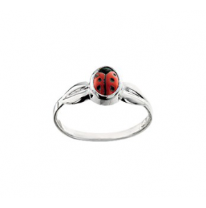 Zilver kinderring lieveheersbeestje mt. 13½ - 3143058