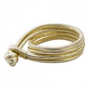 JdIL lth. knot bracelet. gold L - 3150085