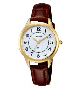 Lorus dames double leer bruin wr 50m - 3150137