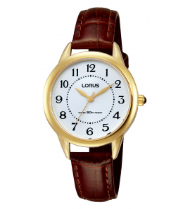Lorus dames double leer bruin wr 50m - 3150137