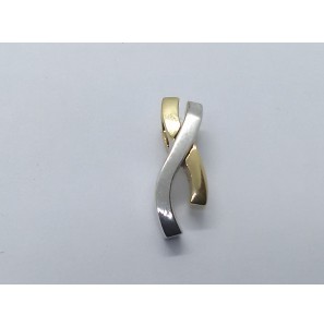 Goud bicolor hanger gekruist - 3150264