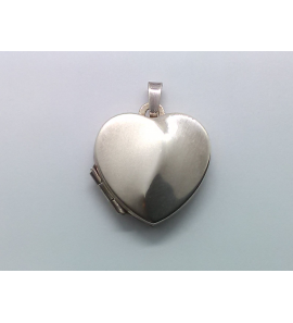 Zilver medallion hart mat/glans 18mm - 3150481