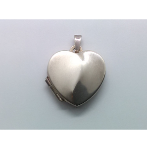 Zilver medallion hart mat/glans 18mm - 3150481