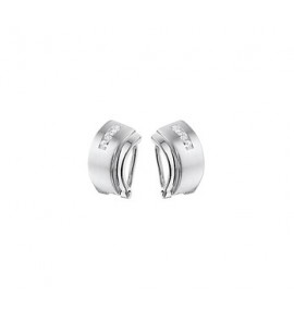 Zilveren oorclips met zirconia's mat/glans - 3150590
