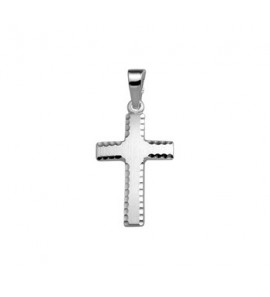 Zilveren hanger RH kruisje 18x12 mm mat/glans bewerkt - 3150593