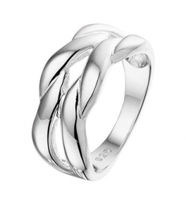 Zilver damesring gevlochten grof - 3150599