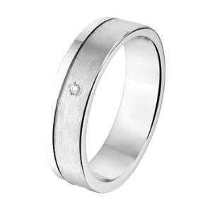 Zilveren vriendschapsring A306 mat/glans met diamant 0,01 - 3150675