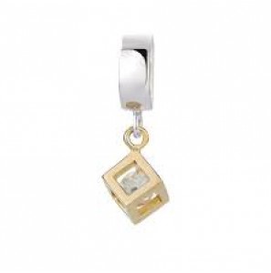 JdIL slide cube gold w cz - 3150706