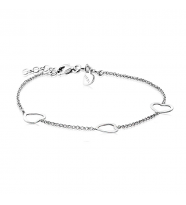 ZINZI zilver armband met drie open hartjes 17-19 cm - 3150882