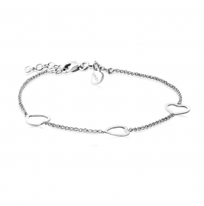 ZINZI zilver armband met drie open hartjes 17-19 cm - 3150882