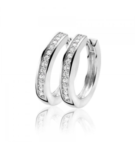 ZINZI zilveren klapcreolen zirconia 20x3mm - 3150872