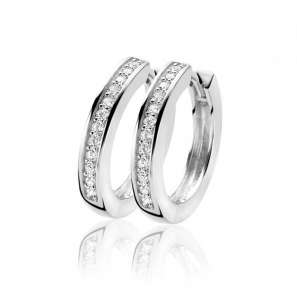 ZINZI zilveren klapcreolen zirconia 20x3mm - 3150872