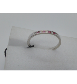 Eclat witgouden ring met briljant 0.06 crt en robiin si - 3151048