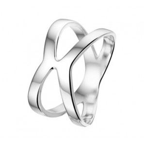 Zilv. ring fantasie maat 18½ - 3151371