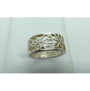 Zilver ring fantasie/bewerkt mt 18½ - 3151383