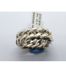 Zilver gourmet schakel ring 9.5 mm mt. 17½ - 3151404