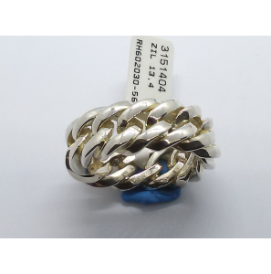 Zilver gourmet schakel ring 9.5 mm mt. 17½ - 3151404