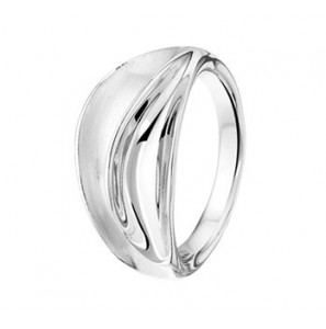 Zilveren dames ring fantasie mat/glans maat 17,75 - 3152327