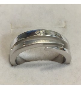 Zilveren dames ring fantasie mag/glans met brilj. 0,014 maat 17,75 - 3152330