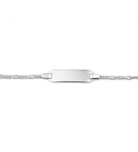 Zilver graveerarmband figaro plaat 5,0 mm 11-13 cm - 3152356