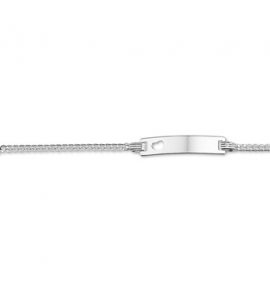 Zilver plaatarmband gourmet met uitgestants hartje 11-13 cm - 3152359