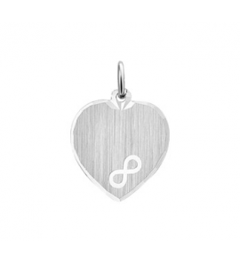 Zilveren graveerplaat hartje met infinity 18x17 mm - 3152354