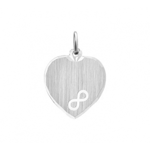 Zilveren graveerplaat hartje met infinity 18x17 mm - 3152354