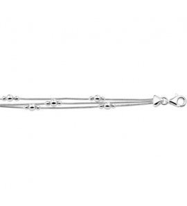 Zilveren armband 3xslang met bolletjes 18 cm - 3152363