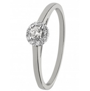 Eclat witgouden rozetring 0,25 crt (1x0,18 + 6x0,01) maat 17,5 - 3152378