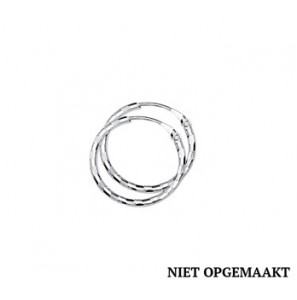 Zilveren creolen RH 1,5 x 18 mm gediamanteerd - 3160376