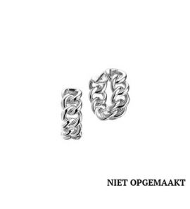 Zilveren klapcreolen gourmet RH 6 5 x 16,5 mm - 3160400