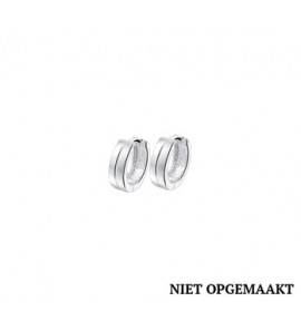 Zilveren klapcreolen mat/glans RH vlak 3,5 x 11,5 mm - 3160401