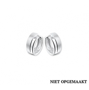 Zilveren klapcreolen mat/glans RH 6 x 15,5 mm - 3160403