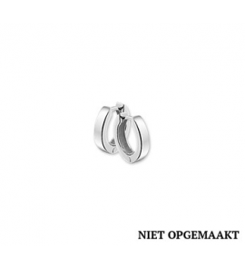 Zilver RH klapcreolen vlak 3 x 12,5 mm - 3160390