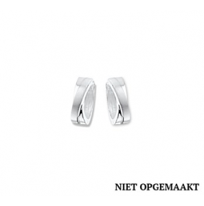 Zilveren klapcreolen mat/glans RH 5 x 14 mm - 3160404