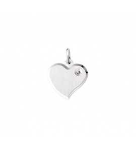 Zilveren graveerplaat RH 16,5x15,5 mm hartje met zirconia - 3160426
