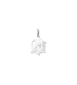 Zilver kinderkopje RH piekhaar 17.5x13 mm meisje - 3160445