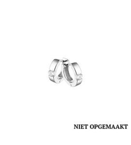 Zilveren klapcreolen RH met zirconia 3 x 12,5 mm - 3160409