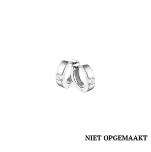 Zilveren klapcreolen RH met zirconia 3 x 12,5 mm - 3160409