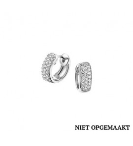 Zilveren klapcreool RH met zirconia 14 mm - 3160633
