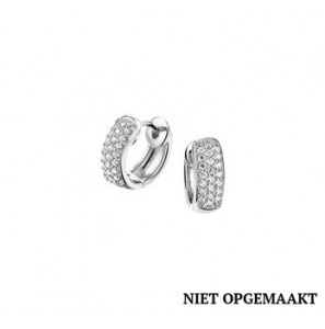 Zilveren klapcreool RH met zirconia 14 mm - 3160633