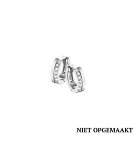 Zilveren klapcreolen RH met zirconia 3 x 12,5 mm. - 3160410