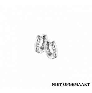 Zilveren klapcreolen RH met zirconia 3 x 12,5 mm. - 3160410